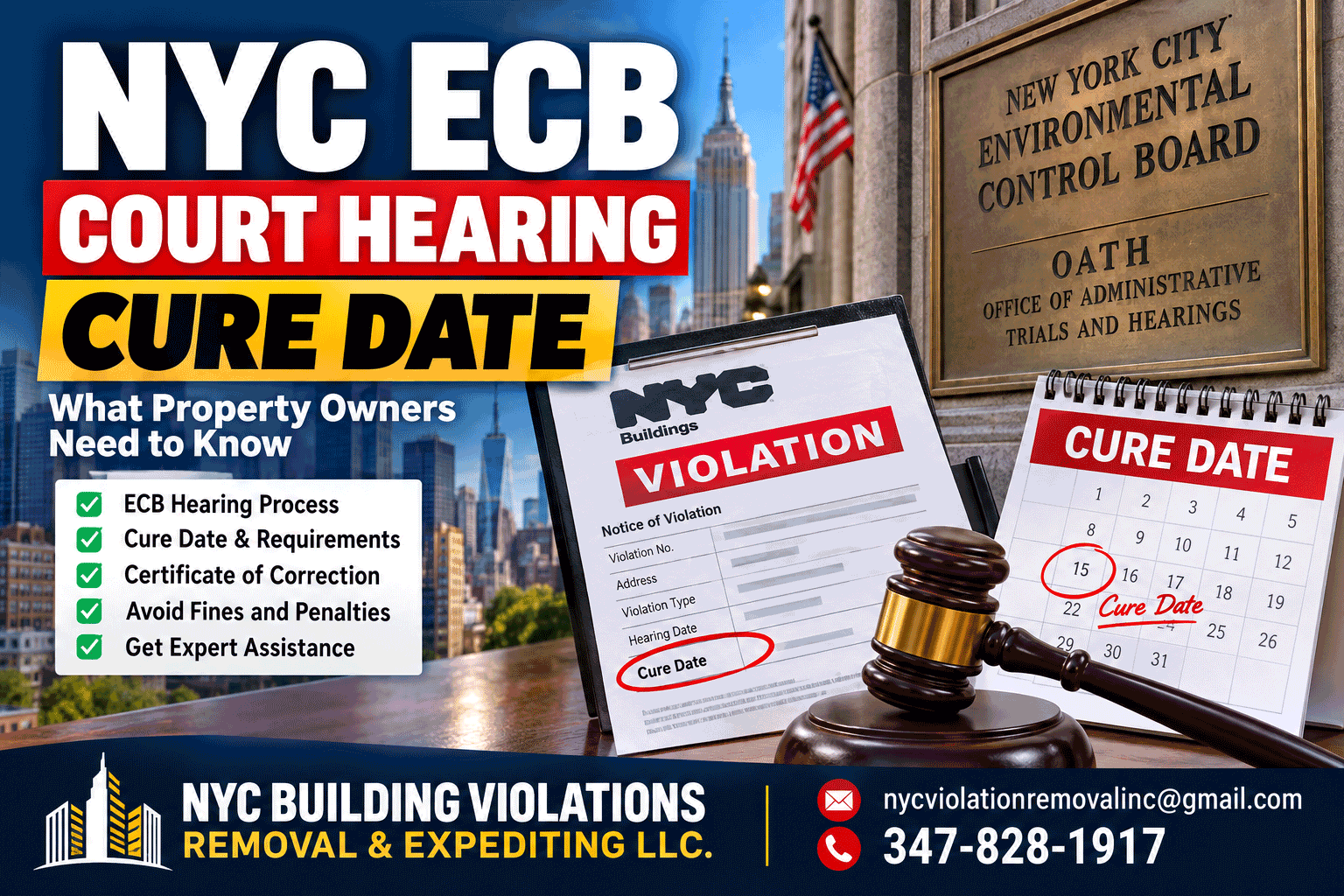 NYC ECB Court Hearing & Cure Date: What Property Owners Need to Know